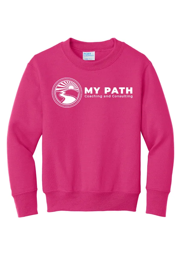 Port Port & Co Youth Core Fleece Crewneck Sweatshirt Logo 1 in As Shown — PC90Y