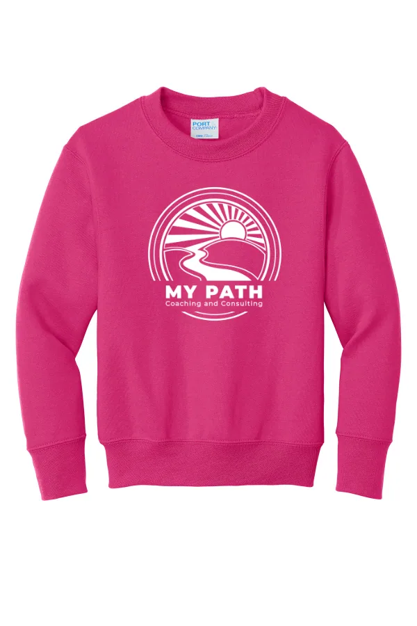 Port Port & Co Youth Core Fleece Crewneck Sweatshirt Logo 2 in As Shown — PC90Y
