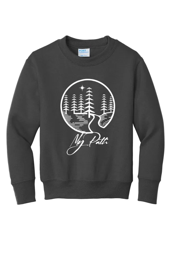 Port Port & Co Youth Core Fleece Crewneck Sweatshirt Logo 4 in As Shown — PC90Y