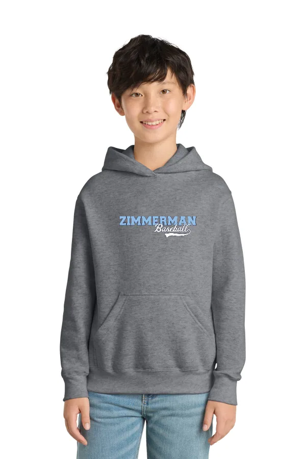 Port Port & Co Youth Core Fleece Pullover Hooded Sweatshirt Logo 1 in As Shown — PC90YH