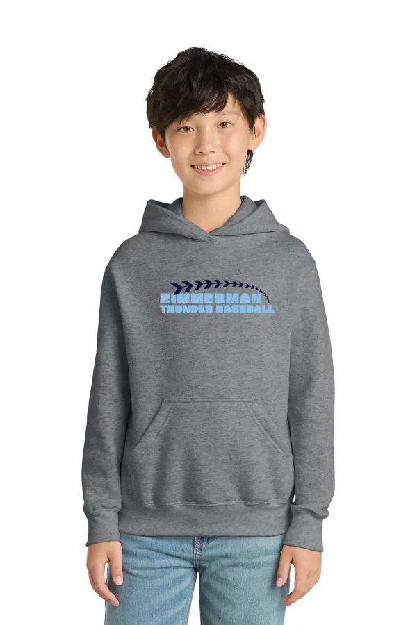 Port Port & Co Youth Core Fleece Pullover Hooded Sweatshirt Logo 2 in As Shown — PC90YH