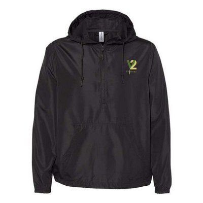 Independent Trading Co. Independent Trading Co.® Unisex Lightweight Quarter-Zip Windbreaker Pullover Jacket in Black Camouflage — QBMXC-LBDJR