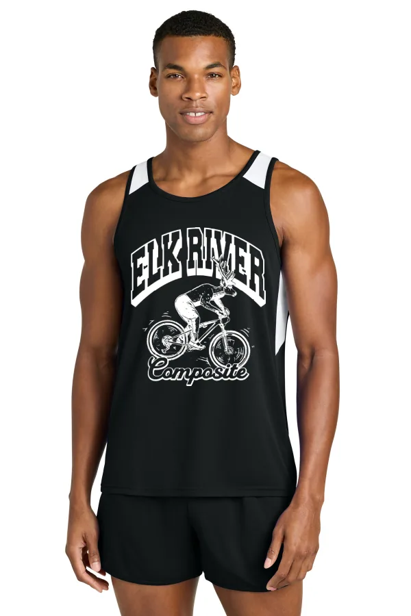 Sport-Tek Club Track Tank ST446 in Black/White — ST446