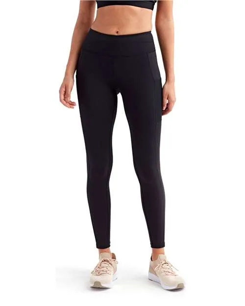 TriDri Women's Mesh Pocket Danica Leggings in Black — TD304