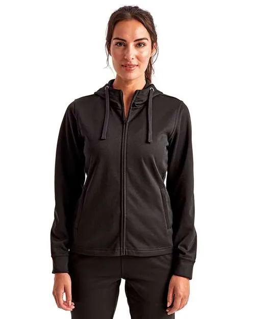 TriDri Women's Spun Dyed Full-Zip Hooded Sweatshirt in Black — TD498