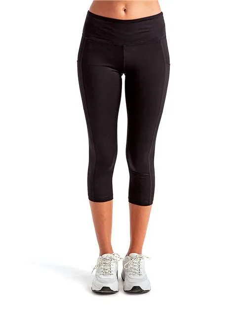 TriDri Women's Performance Calf-Length Leggings in Black — TD533