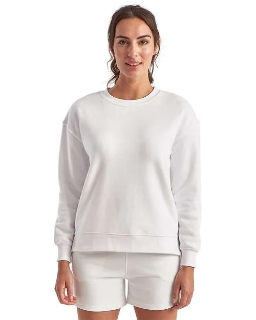 TriDri Women's Billie Side-Zip Crewneck Sweatshirt in White — TD600