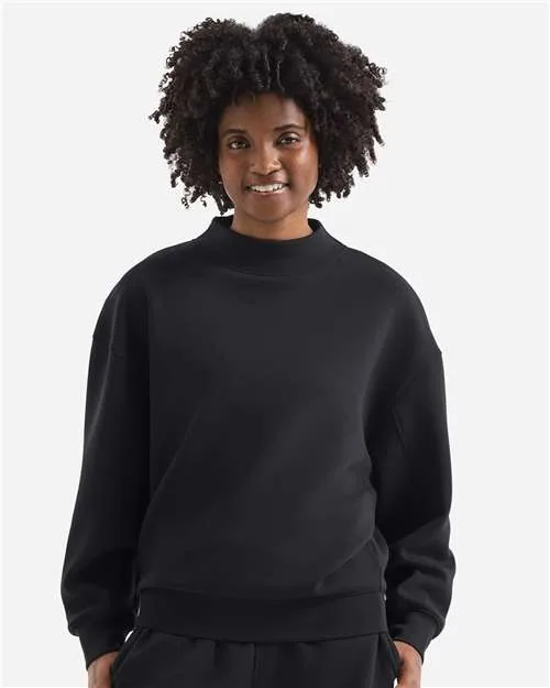 TriDri Women's Luxe Mock Neck Sweatshirt in Black — TD660